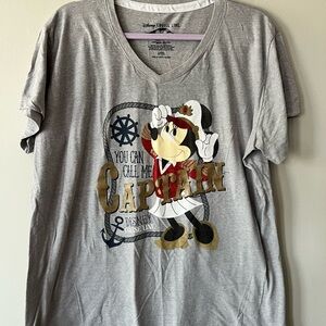 Disney Gray Cruise Line Tee with Nautical Logo